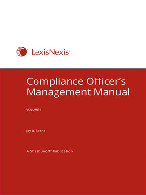 cover image of Compliance Officer's Management Manual
